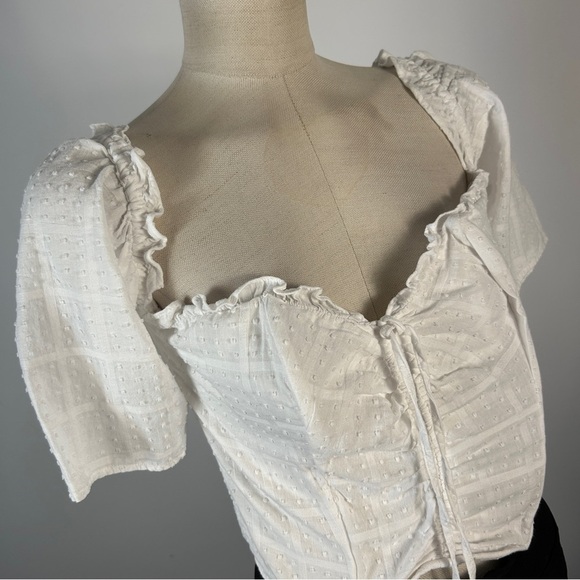 ❤️ Guess White Ruffled Blouse L - Picture 3 of 9
